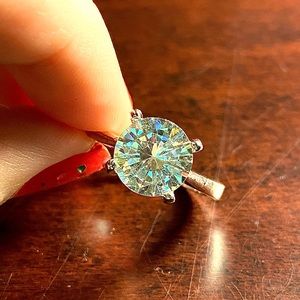 Large white sapphire ring